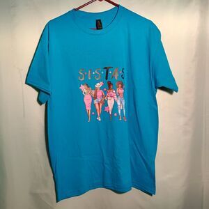 SISTAS Graphic Tee – Blue T-Shirt Celebrating Sisterhood & Friendship